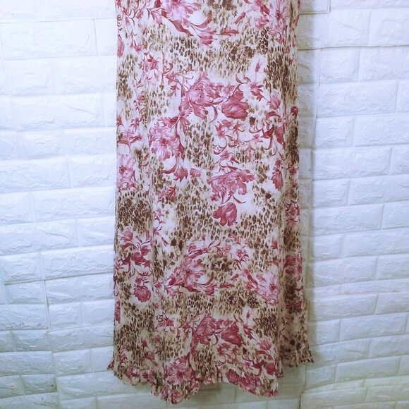 Ronni Nicole Ouida Floral Maxi Shift Dress -16 Ruffle Cap SSL Vneck Animal Pink - Picture 3 of 12